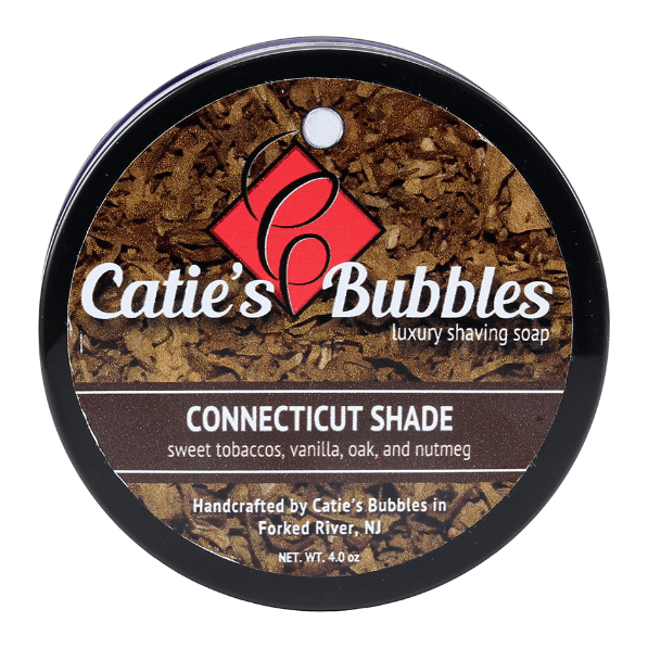 Pasteur Pharmacy Catie's Bubbles Connecticut Shaving Collection set with shaving soap in a 4oz container, ideal for traditional wet shaving.