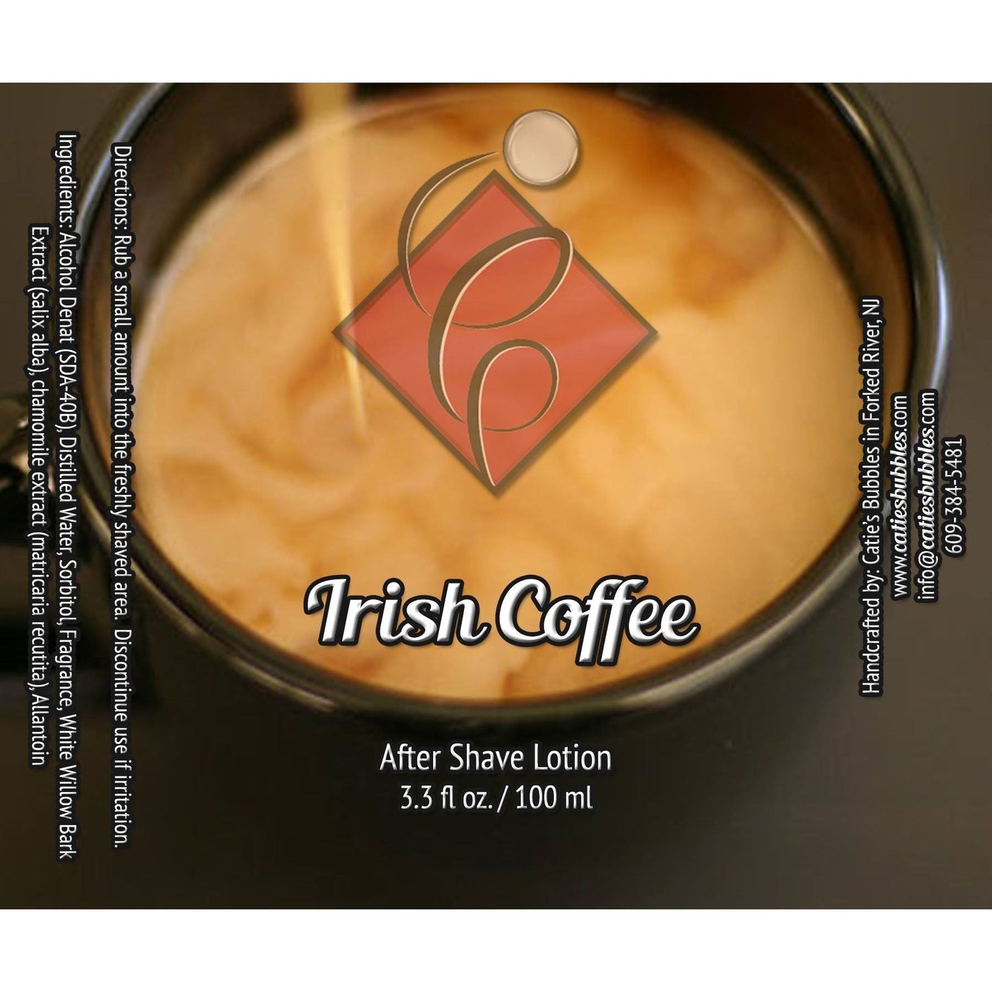 Pasteur Pharmacy Irish Coffee Shaving Set with 4oz shaving soap from Catie's Bubbles Irish Coffee collection.