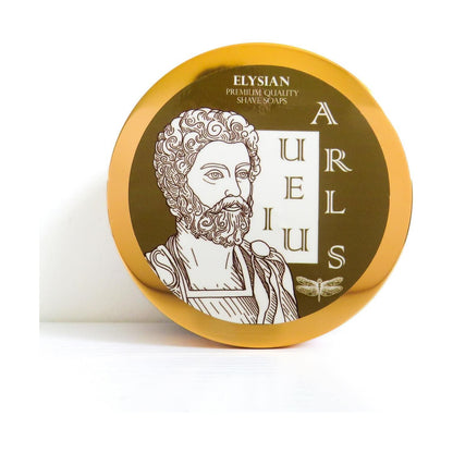 Pasteur Pharmacy Elysian Aurelius Shaving Collection set with shaving soap in a 4oz container and grooming accessories.
