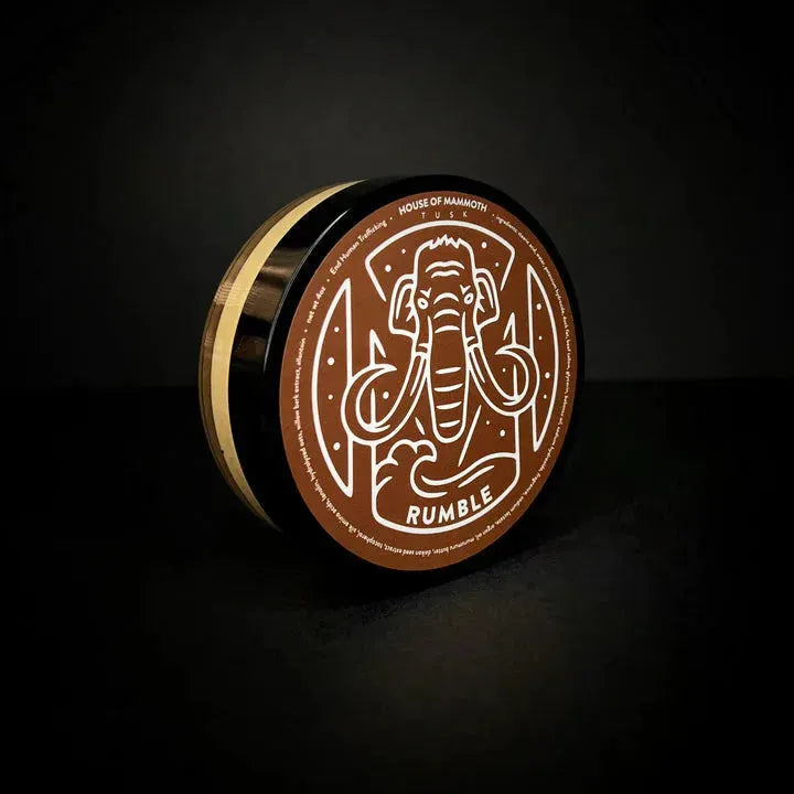 House of Mammoth Rumble Shaving Set by Pasteur Pharmacy with shaving soap and accessories in a sleek package