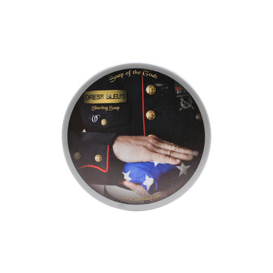 Van Yulay Dress Bleu shaving set with 4oz shaving soap from Pasteur Pharmacy's shaving collection, featuring a classic design and grooming essentials.