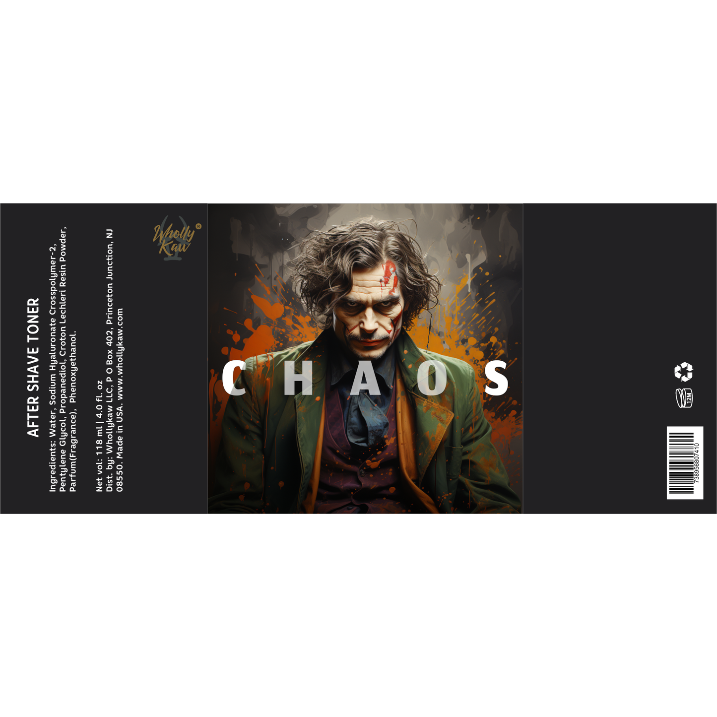 Pasteur Pharmacy Wholly Kaw Chaos Shaving Collection set with shaving soap in a 4oz container, ideal for grooming and shaving.
