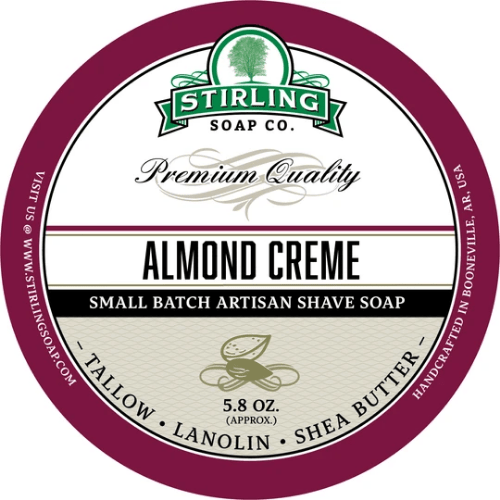 Pasteur Pharmacy Almond Creme Shaving Set featuring Stirling Soap Co. almond-scented shaving soap and accessories.