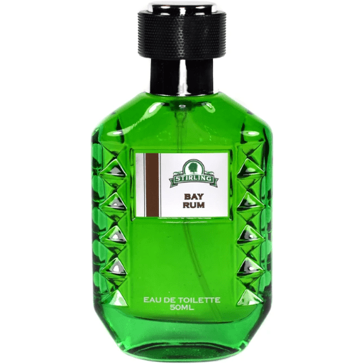 Pasteur Pharmacy Stirling Soap Co. Bay Rum Shaving Set with shaving soap in a 5.8 oz container and grooming accessories.