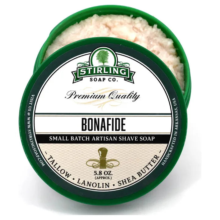 Pasteur Pharmacy Stirling Soap Co. Bonafide Shaving Collection with shaving soap, brush, and accessories in a classic set.