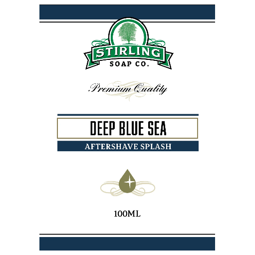 Deep Blue Sea Shaving Collection by Stirling Soap Co. featuring a shaving soap and accessories in a stylish set.