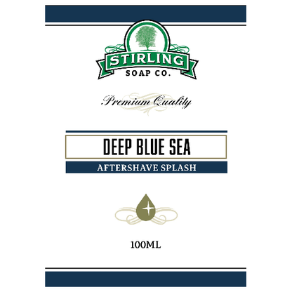 Deep Blue Sea Shaving Collection by Stirling Soap Co. featuring a shaving soap and accessories in a stylish set.
