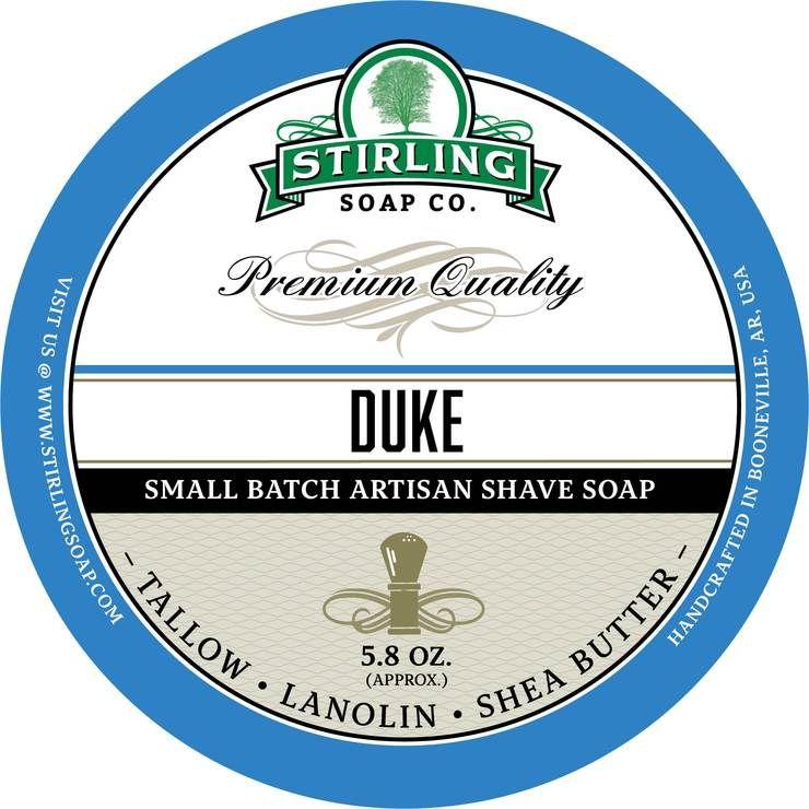 Pasteur Pharmacy Stirling Soap Co. Duke Shaving Collection set with shaving soap, brush, and accessories in a classic grooming kit.