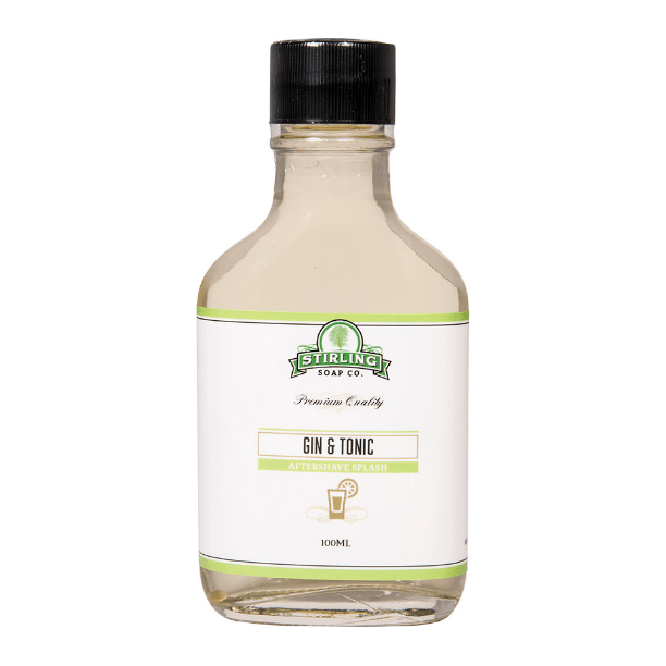 Pasteur Pharmacy Stirling Soap Co. Gin & Tonic Shaving Set with shaving soap and accessories in a gift box.