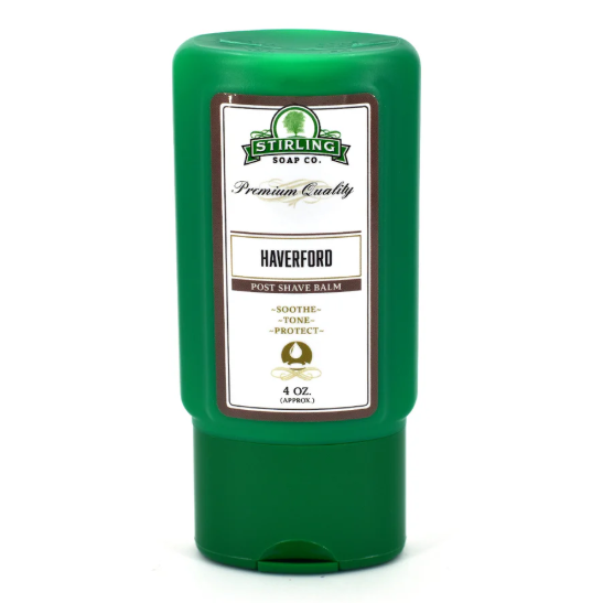 Pasteur Pharmacy Stirling Soap Co. Haverford Shaving Collection with shaving soap, brush, and accessories for a traditional grooming experience.