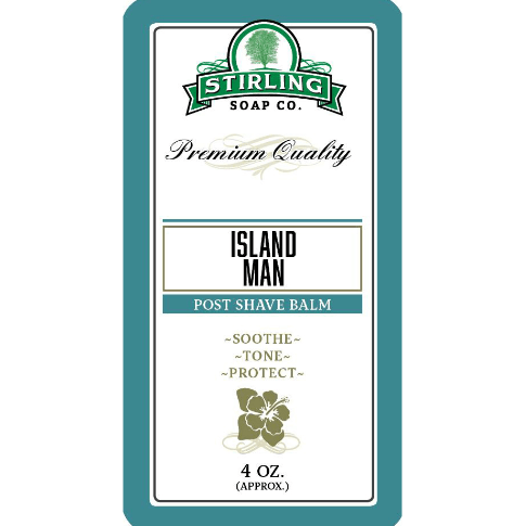 Pasteur Pharmacy Stirling Soap Co. Island Man shaving set with 5.8oz shaving soap, brush, and accessories.