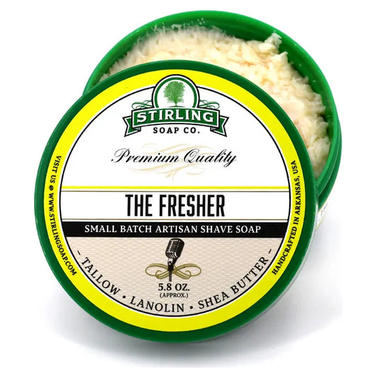 Pasteur Pharmacy Stirling Soap Co. The Fresher Shaving Collection shaving set with 5.8oz shaving soap and accessories.