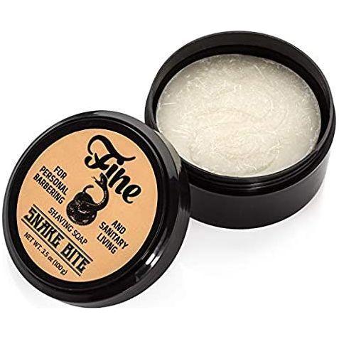 Pasteur Pharmacy Snake Bite Shaving Collection with shaving soap and accessories, featuring Fine Accoutrements branding.