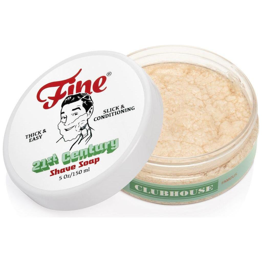 Pasteur Pharmacy Fine Clubhouse 21st Century Shaving Collection set with shaving soap in a 5 oz container, perfect for traditional grooming.