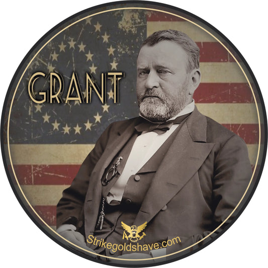 Pasteur Pharmacy Strike Gold Shave Grant Shaving Collection with shaving soap and accessories in a premium grooming set.