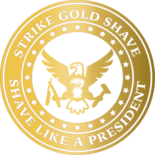 Pasteur Pharmacy Strike Gold Shave TAFT Shaving Collection with 5 oz shaving soap and grooming accessories in a sleek set.