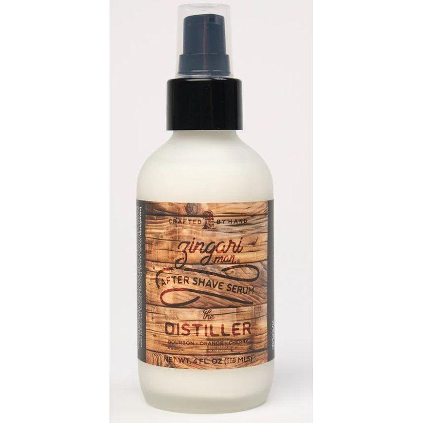 Pasteur Pharmacy Zingari Man The Distiller Shaving Collection with 5 oz shaving soap and grooming tools arranged neatly.