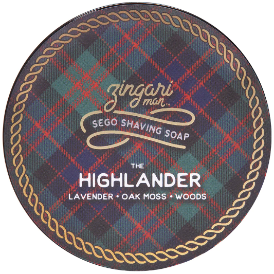Pasteur Pharmacy Zingari Man The Highlander Shaving Set with 5 oz shaving soap, featuring a sleek grooming product display.