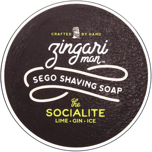 Pasteur Pharmacy Zingari Man The Socialite shaving set with 5 oz shaving soap, brushes, and grooming accessories.
