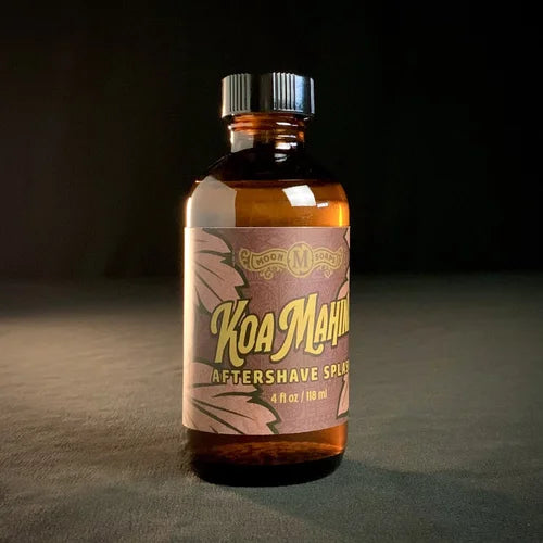 Pasteur Pharmacy Moon Soaps Koa Mahina Shaving Collection with 6 oz shaving soap and accessories in a sleek set.