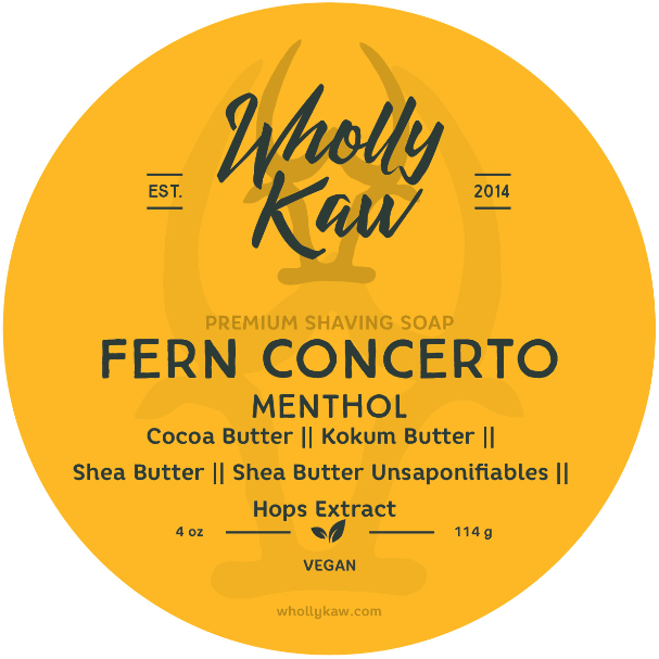 Wholly Kaw Fern Concerto shaving set with tallow shaving soap and accessories, in a Pasteur Pharmacy collection.
