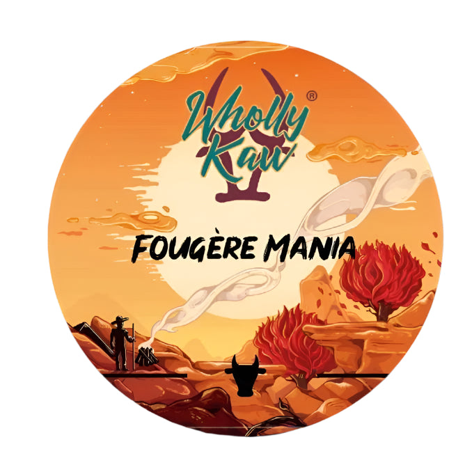 Wholly Kaw Fougere Mania shaving set with tallow soap, shaving brush, and accessories from Pasteur Pharmacy.