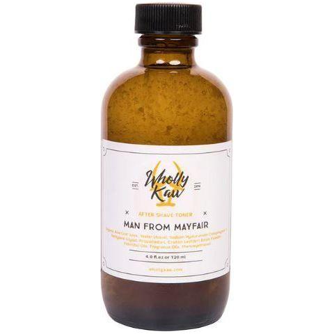 Wholly Kaw Man from Mayfair shaving set with 4 oz tallow shaving soap, featuring a sleek container and grooming accessories.