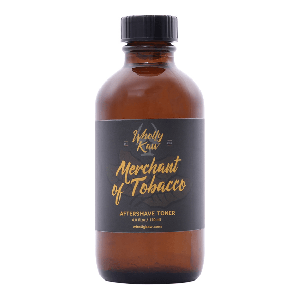 Pasteur Pharmacy Wholly Kaw Merchant of Tobacco shaving set with tallow shaving soap in a 4 oz container.