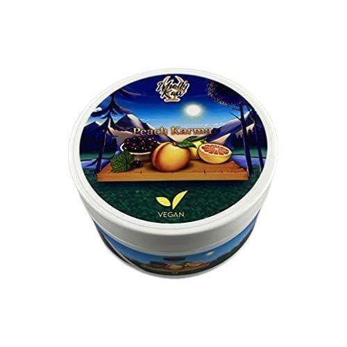 Wholly Kaw Peach Karma Shaving Collection set with tallow shaving soap in a 4 oz container, featuring natural grooming products.