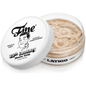 Fine Accoutrements Latigo shaving soap in a 5 oz container, with a smooth soap surface and vintage-style label visible.
