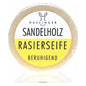 Haslinger Sandalwood Shaving Soap 60g in a round container, with a smooth soap surface and sandalwood scent.