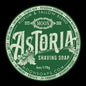 Pasteur Pharmacy Moon Soaps Astoria Shaving Soap in 6 oz round container with label visible, ideal for traditional wet shaving.