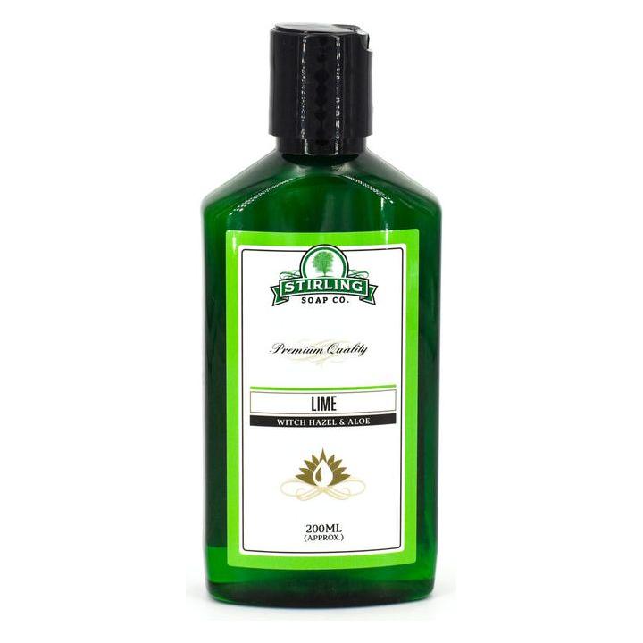 Stirling Soap Co. Lime Witch Hazel & Aloe shaving soap in 200 ml jar, natural ingredients for a smooth shave