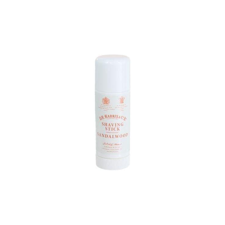 D. R. Harris & Co Sandalwood Shaving Stick 40g with wooden handle, natural shaving product for smooth grooming.