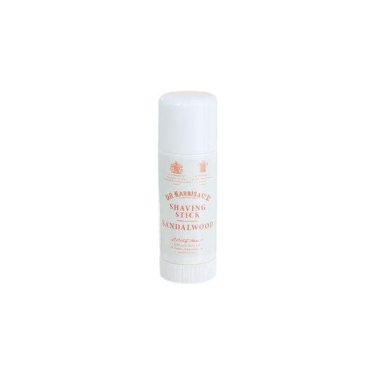 D. R. Harris & Co Sandalwood Shaving Stick 40g with wooden handle, natural shaving product for smooth grooming.
