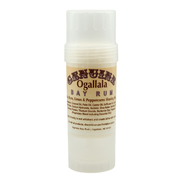 Pasteur Pharmacy Ogallala Bay Rum, Limes & Peppercorns Shaving Stick 2.5 oz, natural shaving product in a tube