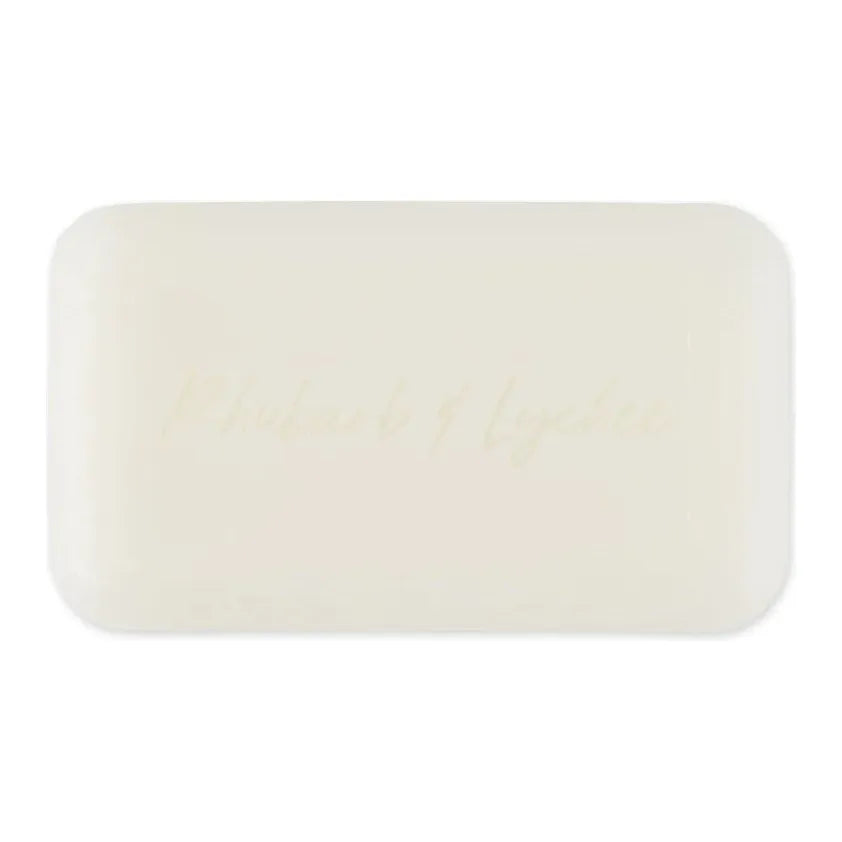 Pre de Provence Shea Butter Soap with Rhubarb and Lychee, 150g, creamy soap bar with floral and fruity scent.
