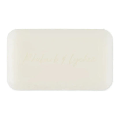Pre de Provence Shea Butter Soap with Rhubarb and Lychee, 150g, creamy soap bar with floral and fruity scent.