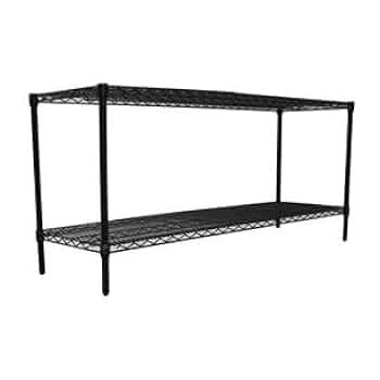 Pair of galvanized steel wire shelves from Pasteur Pharmacy, 18-inch deep by 36-inch wide shelving units for storage.