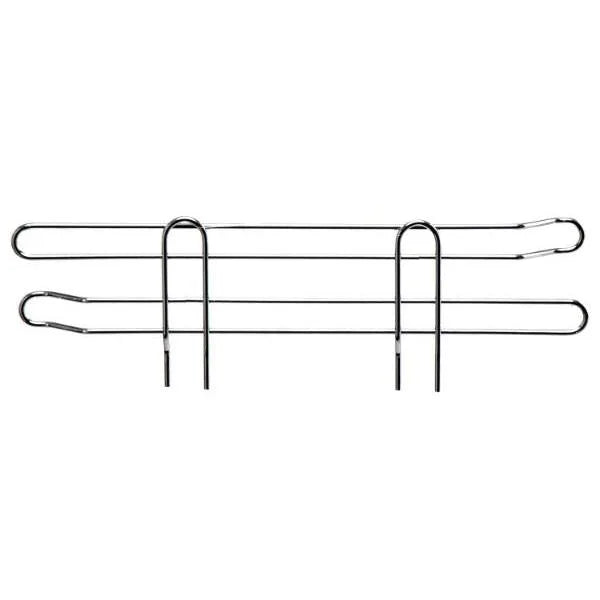 Chrome 14-inch side ledge shelving by Pasteur Pharmacy with 8 durable shelves, ideal for organizing and display.