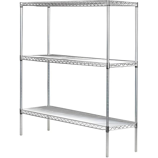 Two stainless steel wire shelves measuring 30x36 inches, ideal for storage or organization.