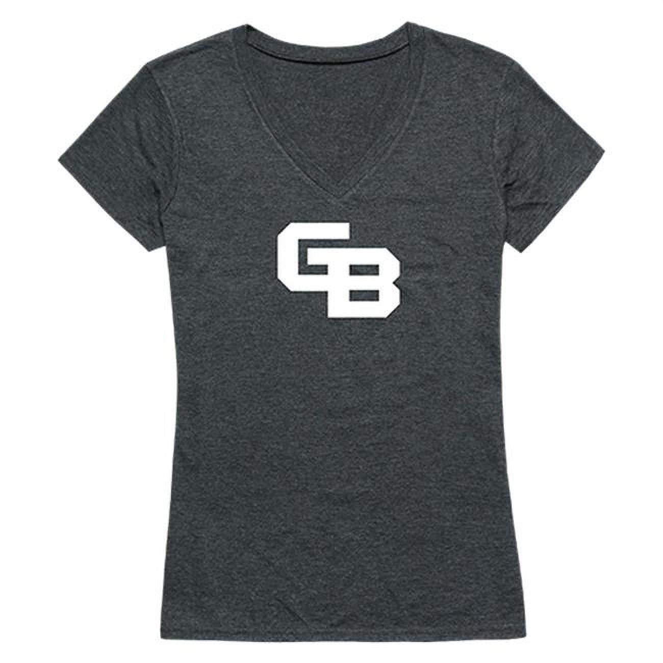 Women’s Heather Charcoal Cinder T-shirt featuring University of Wisconsin-Green Bay logo, 2XL size, from FinalFan.