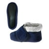 Silvert men's and women's navy extra-wide fleece diabetic bootie slippers with soft lining, designed for seniors.
