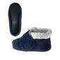 Silvert men's and women's navy extra-wide fleece diabetic bootie slippers with soft lining, designed for seniors.