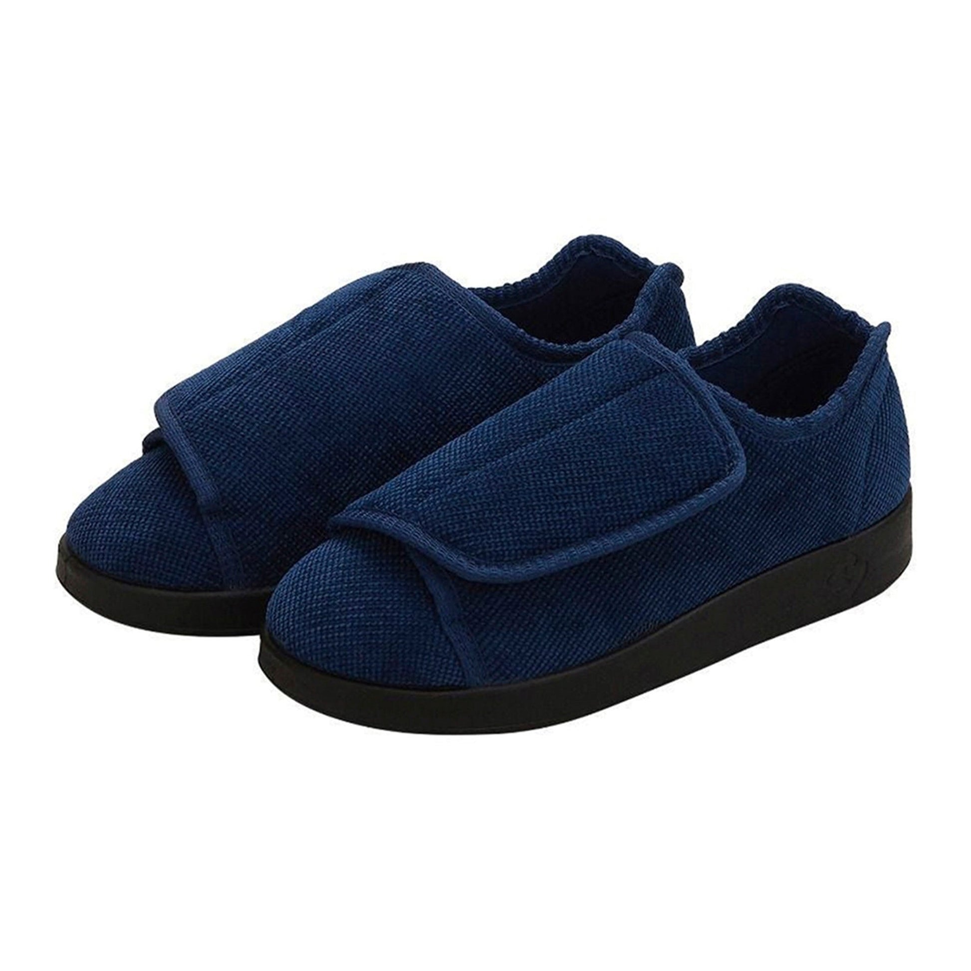 Blue Silverts reusable slippers with slip-resistant soles, size 9, 2X-wide, designed for comfort and safety.