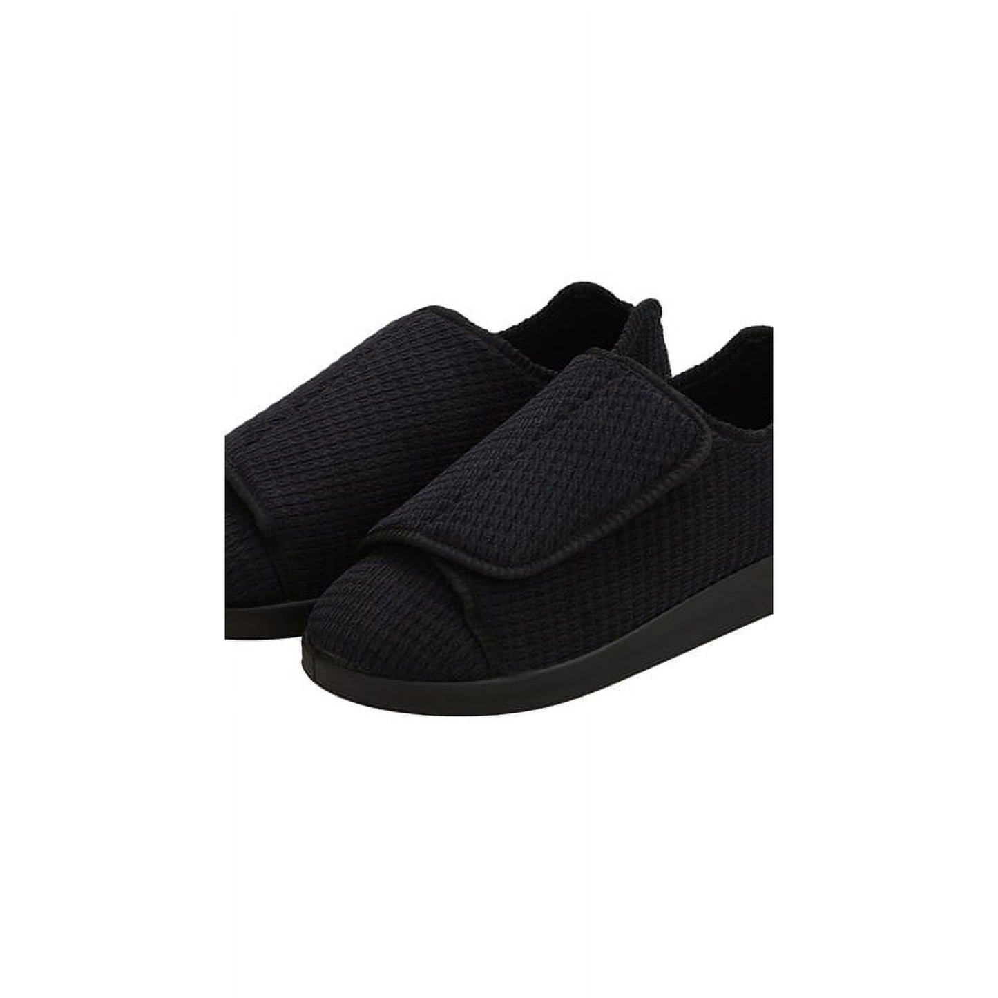 Silverts men's double-extra wide slip-resistant slippers in black, designed for seniors, with comfortable cushioning and sturdy sole.