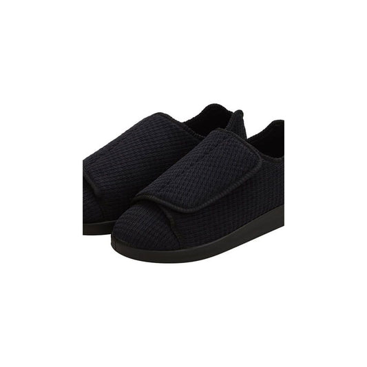 Silverts men's double-extra wide slip-resistant slippers in black, designed for seniors, with comfortable cushioning and sturdy sole.