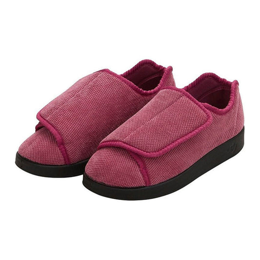 Silverts Dusty Rose slippers in size 10, 2X-wide, with soft fabric and slip-on design, perfect for comfortable indoor wear.