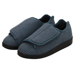 Silverts steel slippers in size 7, 2X-wide, with a comfortable slip-on design and durable steel toe for safety.