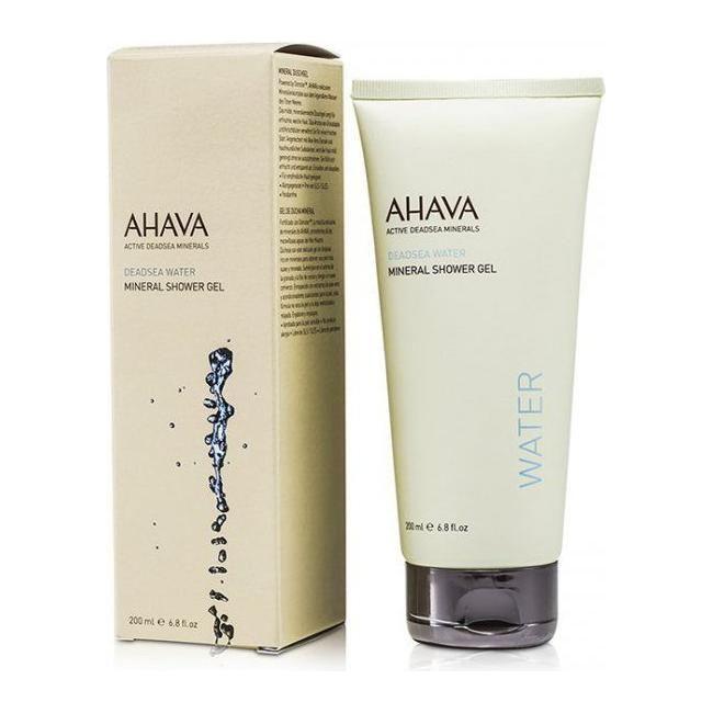 Ahava Dead Sea Water Mineral Shower Gel in 6.8 oz bottle, natural ingredients, moisturizing, and suitable for all skin types.